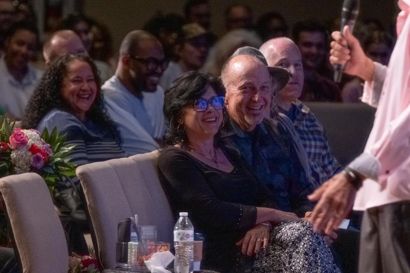 Church family laughing together