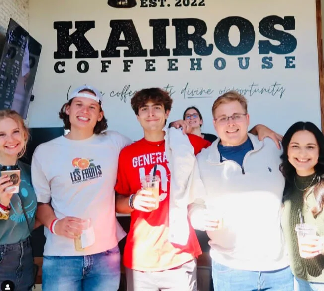 Young adults hanging out at Kairos after service