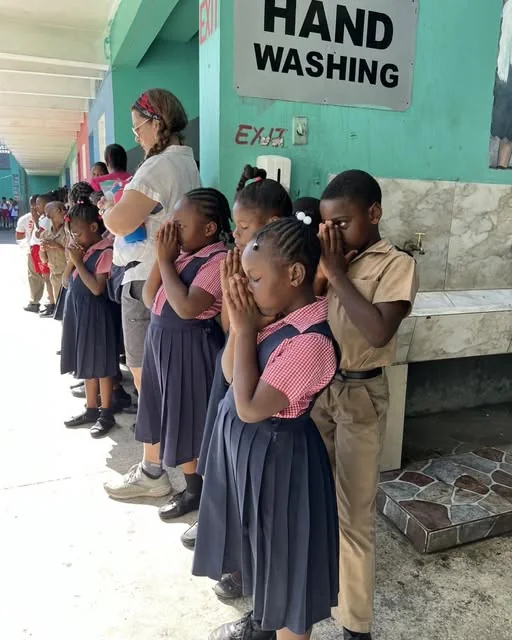 Children at a school visited by a Joy Church missions team