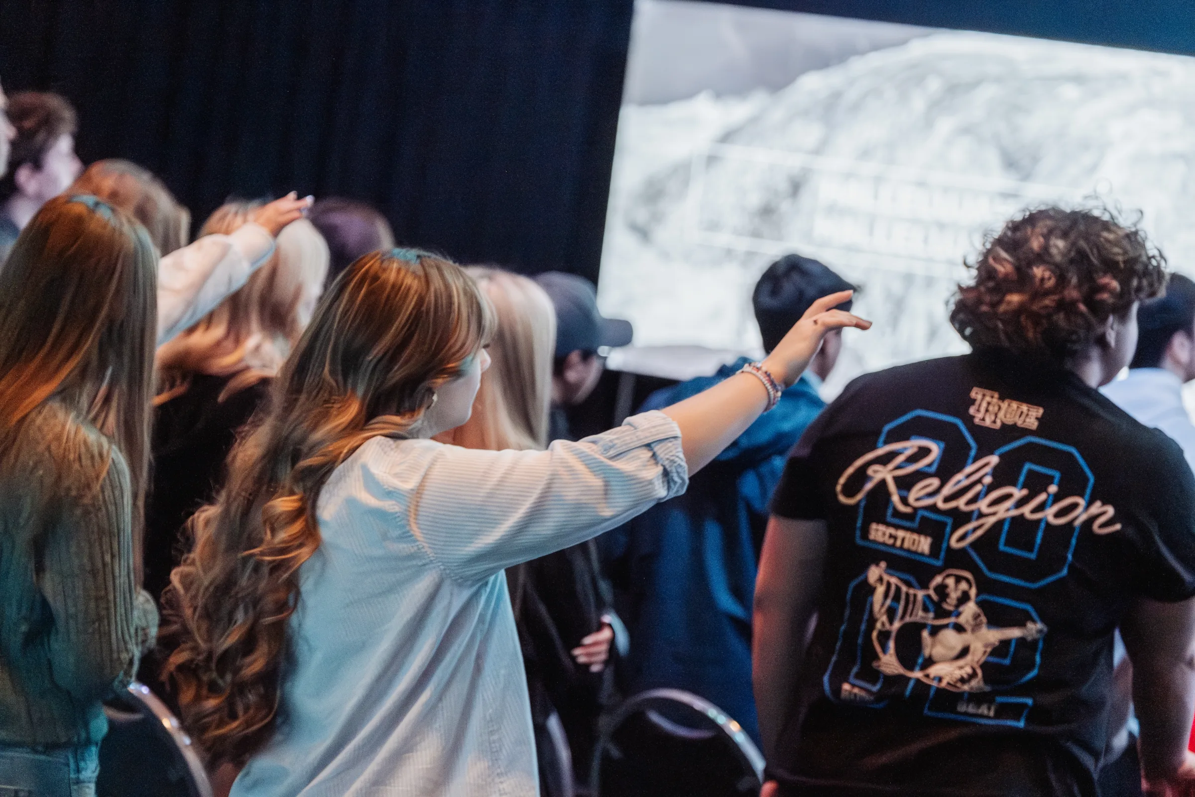 Students worshipping together