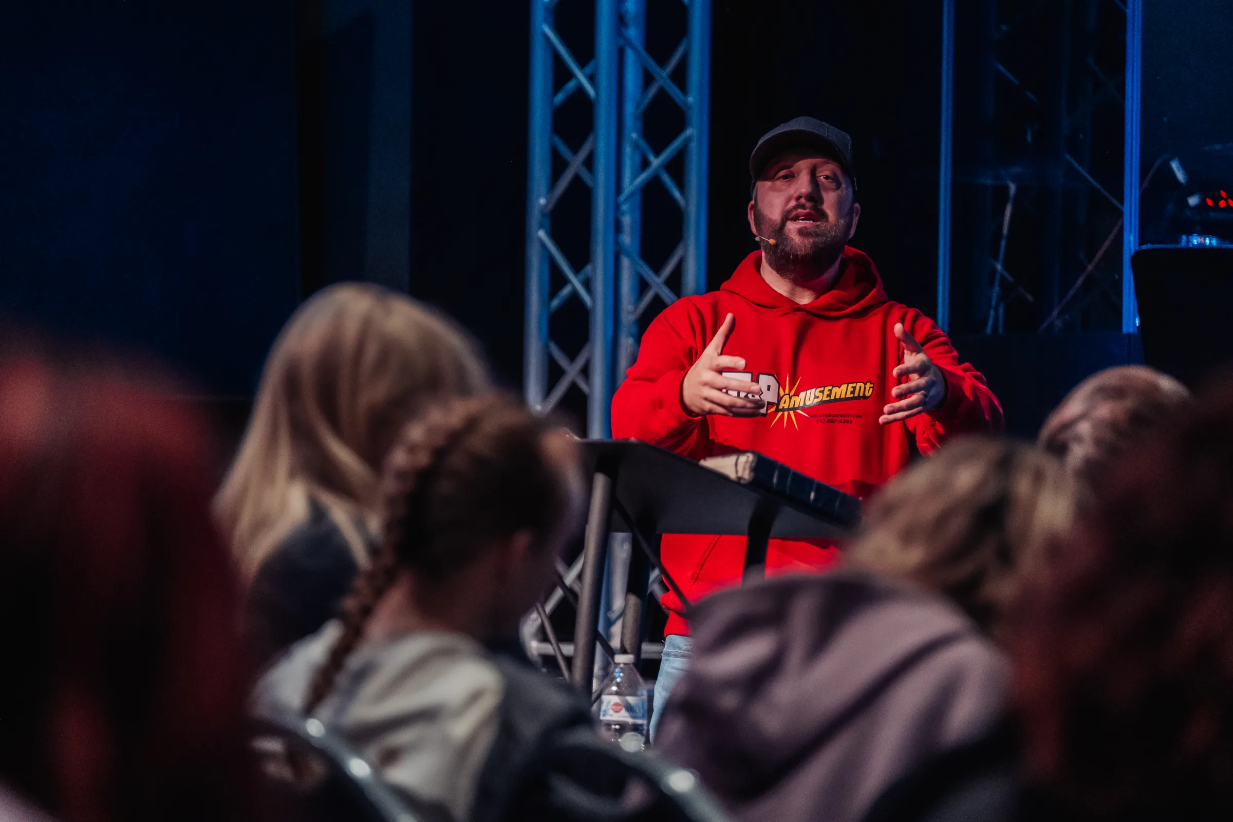 Pastor teaching the students