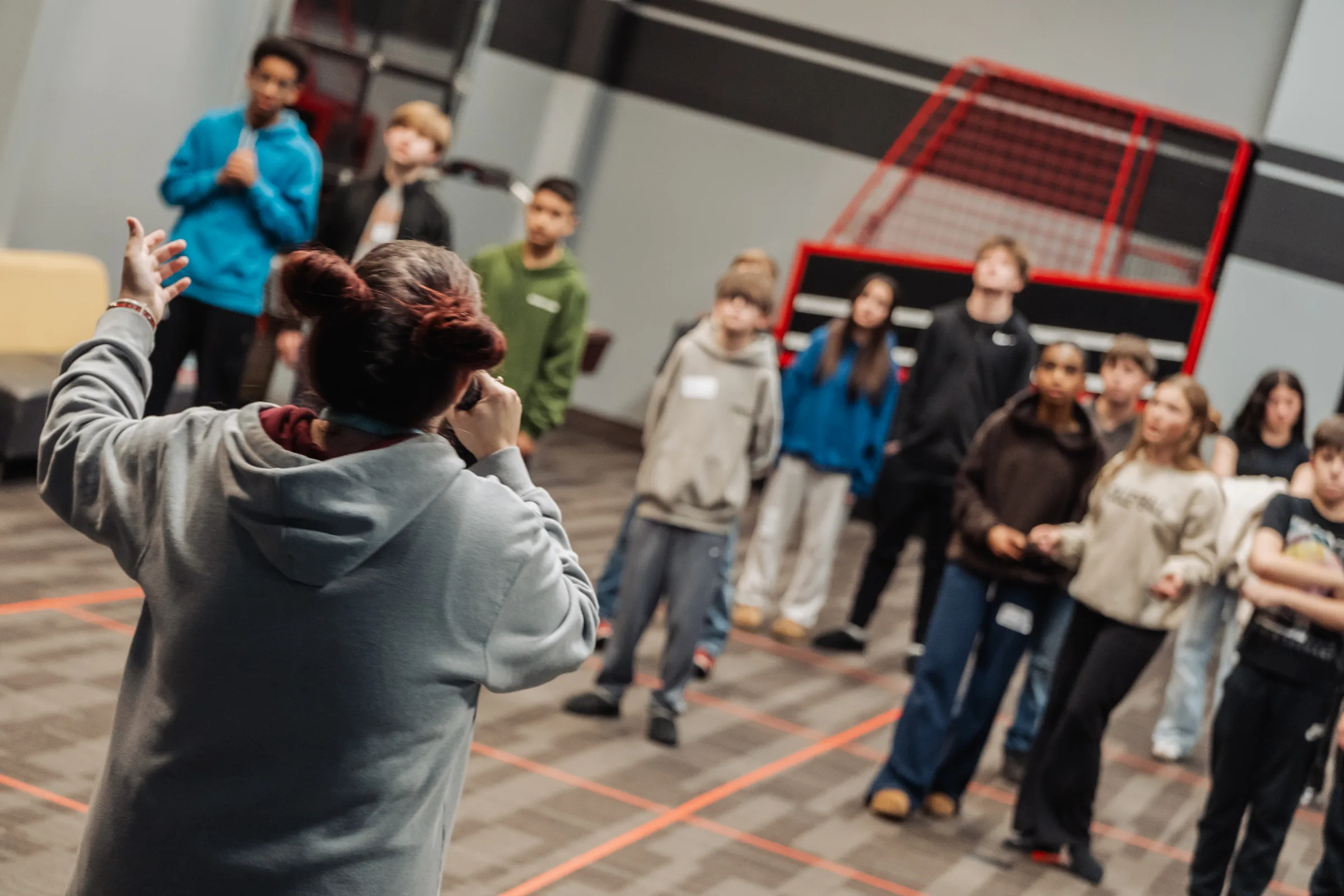 Students playing a game together